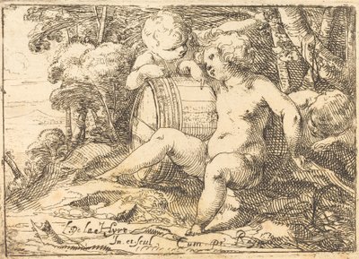 Üç Bacchic Çocuk by Laurent de la Hyre
