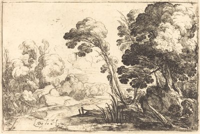Bir nehir ile ormanlık manzara by Laurent de la Hyre