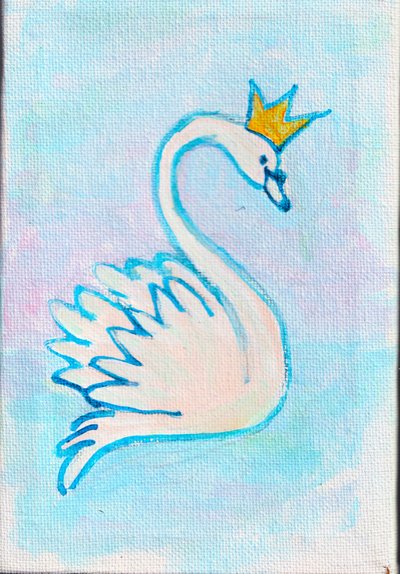 Kuğu Kral, 2025 (tuval üzerine akrilik) by Laurie Michaels