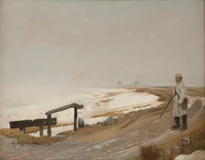Sisli kış günü. Karrebæksminde by Laurits Andersen Ring
