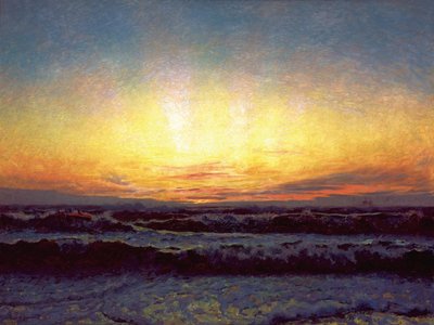 Fırtınalı havalarda Kuzey Denizi. Günbatımından sonra. Höjen by Laurits Regner Tuxen