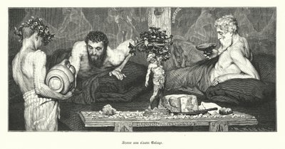 Yunan Şarabı (gravür) by Lawrence (after) Alma Tadema