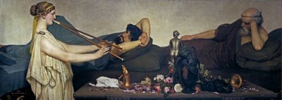 Pompeius Sahnesi veya Siesta - Peinture de Sir Lawrence Alma Tadema (Alma-Tadema)(1836-1912) - 1868 - Tuval üzerine yağlı boya - 130x360 - Prado Müzesi, Madrid by Lawrence Alma Tadema