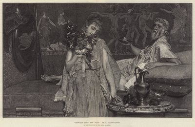 Kraliyet Akademisi Sergisinde Umut ve Korku Arasında by Lawrence Alma Tadema