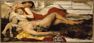 Yorgun Maenides, c.1873-74 by Lawrence Alma Tadema