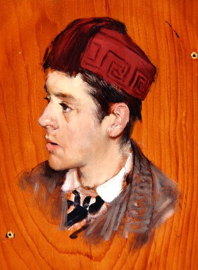 Sir Herbert Thompson, Bart., c.1877 (panelde yağlı boya) by Lawrence Alma Tadema