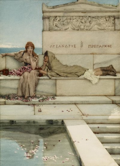 Xanthe ve Phaon, 1883 (kağıt üzerinde wc) by Lawrence Alma Tadema