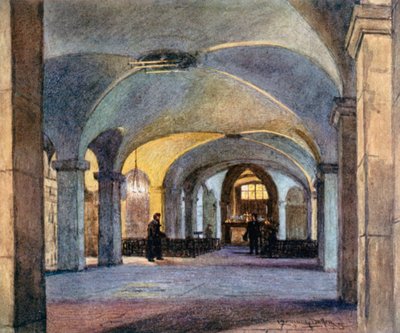 Aziz İnanç Şapeli, Mahzende (renkli lito) by Lawrence Deller