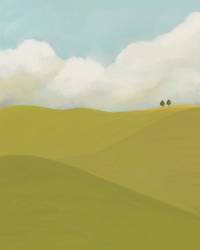 Bulutlar ve Tarlalar, c.2018 (karışık teknik) by Leah Straatsma