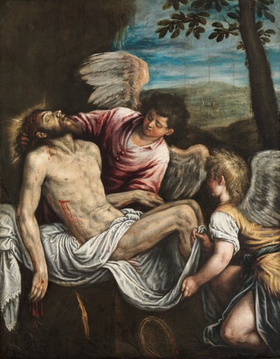 Meleklerle Ölü İsa, c. 1580. by Leandro Bassano