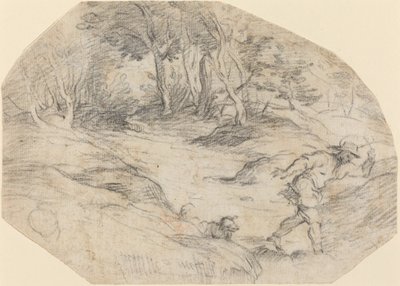 Bir Adam ve Bir Köpek ile Manzara by Leandro Bassano after Titian