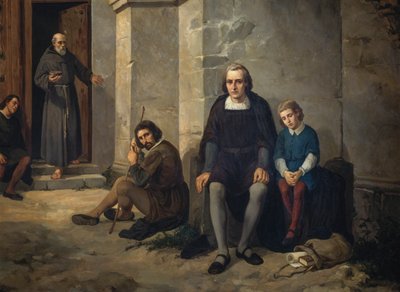 Kristof Kolomb, oğluyla birlikte İspanya, Santa Maria de La Rabida manastırında by Leandro Izaguirre