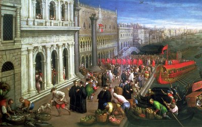 Riva degli Schiavoni, Venedik (tuval üzerine yağlı boya) (65449 detayı) by Leandro da Ponte Bassano