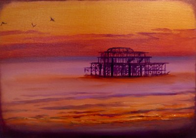 Brighton Glow, 2023 (tuval üzerine yağlıboya) by Lee Campbell