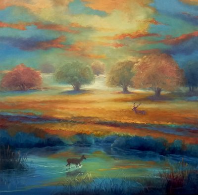 Richmond Park, Yeşil ve Altın, 2021 by Lee Campbell