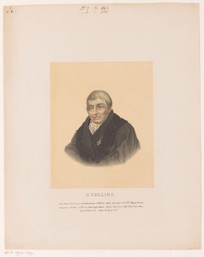 Portret van Herman Tollius H. Tullius (nesne üzerindeki başlık) by Leendert Springer (I)