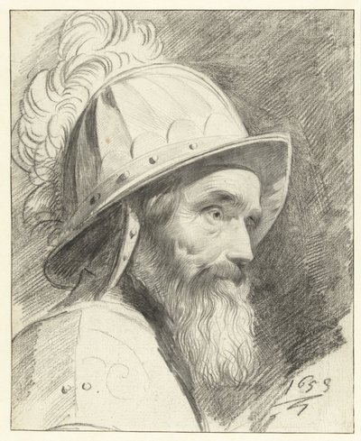 Kask ile savaşçı büstü by Leendert van der Cooghen