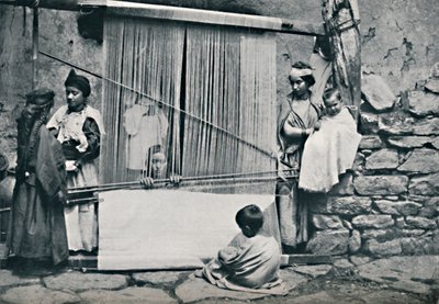 Kabyle dokumacıları ve yerli dokuma tezgahı, Kuzey Cezayir, 1912 by Legrand