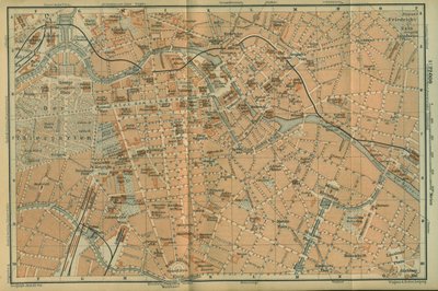 Berlin Merkezi Haritası, bir seyahat rehberinden Baedeker