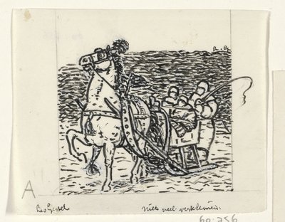 Bir at tarafından çekilen kızak by Leo Gestel (signed by artist)