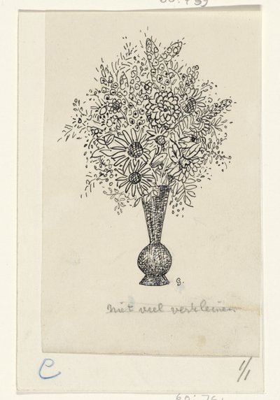 Çiçek vazosu by Leo Gestel (signed by artist)
