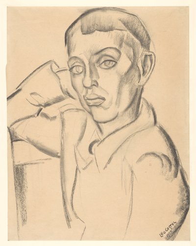 Genç adam başını eline yaslıyor. by Leo Gestel (signed by artist)