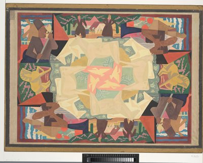 Halı tasarım motifi Hollanda (tasarım) (nesne üzerindeki başlık) by Leo Gestel (signed by artist)