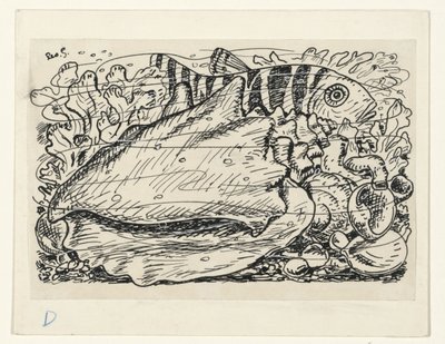 Suda balık ve kabuk by Leo Gestel (signed by artist)