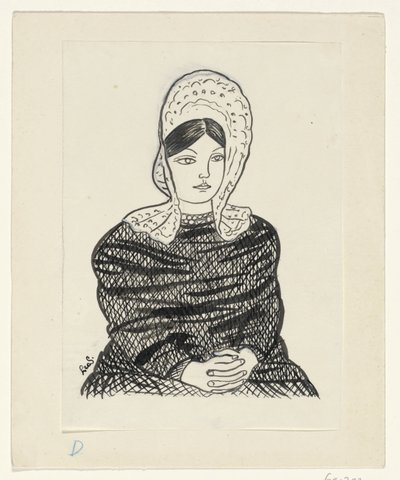 Geleneksel kostümlü kadın by Leo Gestel (signed by artist)