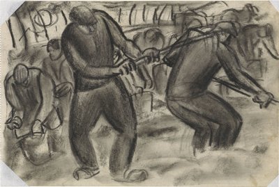 Tarlada patates hasat makineleri Başlıksız by Leo Gestel