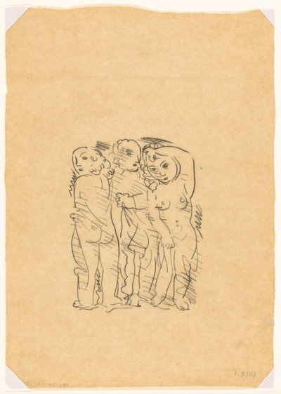 Üç Güzeller (kroki) by Leo Gestel