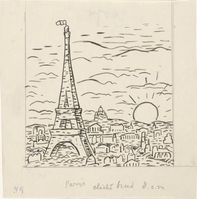 Paris'te Eyfel Kulesi manzarası by Leo Gestel