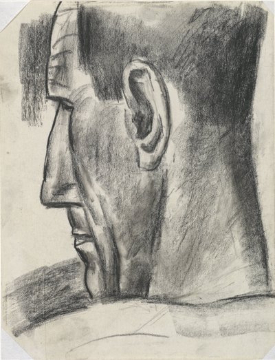 Profilde arkadan görülen adamın başı Başlıksız by Leo Gestel