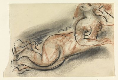 uzanmış çıplak kadın by Leo Gestel