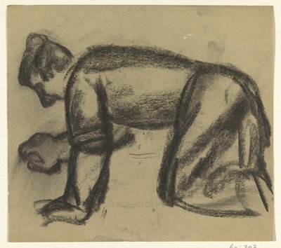 Adam eller ve dizler üzerinde by Leo Gestel