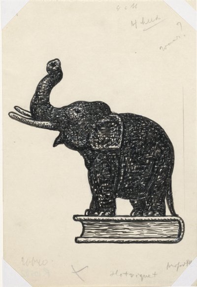 Kitaptaki fil (kroki) by Leo Gestel