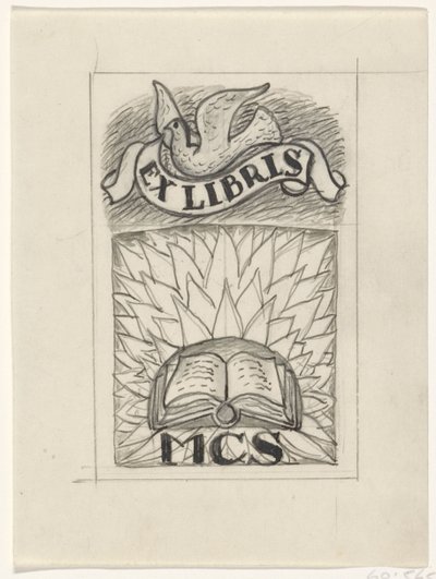 MCS'nin bir ekslibrisi için tasarım by Leo Gestel