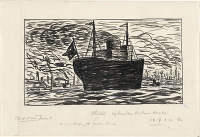 Gemi Londra limanına girer (nesne üzerindeki başlık) by Leo Gestel