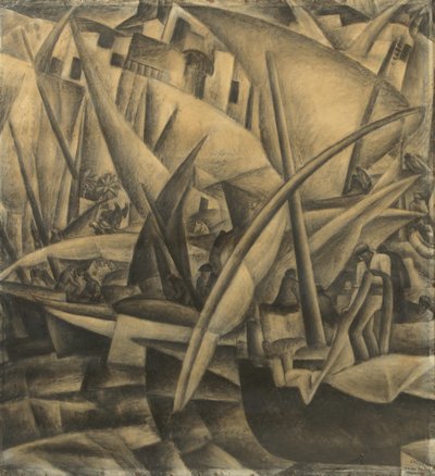 Palma de Mallorca Limanı, 1914 dolayları (kağıt üzerinde kömür) by Leo Gestel