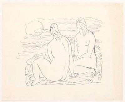 Sahilde iki çıplak kadın by Leo Gestel