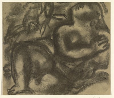 Bir manzarada çıplak oturan kadın by Leo Gestel