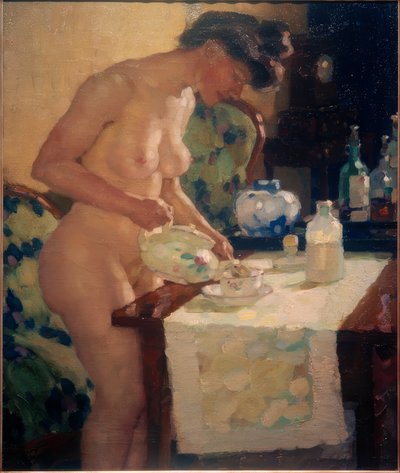 Çay masasında model by Leo Putz