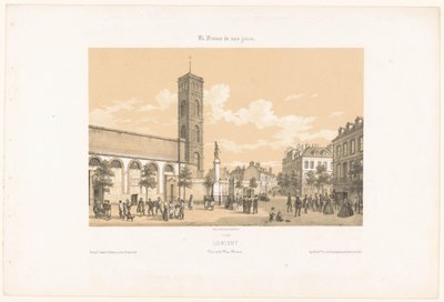 Lorient Lorient'teki Place Bisson'un görünümü. Vue de la place Bisson (nesne üzerine başlık) Çağdaş Fransa (dizi başlığı) La France de nos jours (nesne üzerine dizi başlığı) by Leon Auguste Asselineau