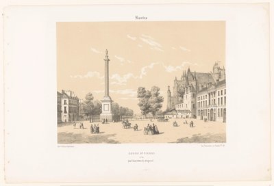 Nantes Nantes'teki Place Maréchal-Foch ve Cours Saint-Pierre'nin görünümü. Cours St. Pierre (nesne üzerine başlık) Çağdaş Fransa (dizi başlığı) La France de nos jours (dizi başlığı) by Leon Auguste Asselineau