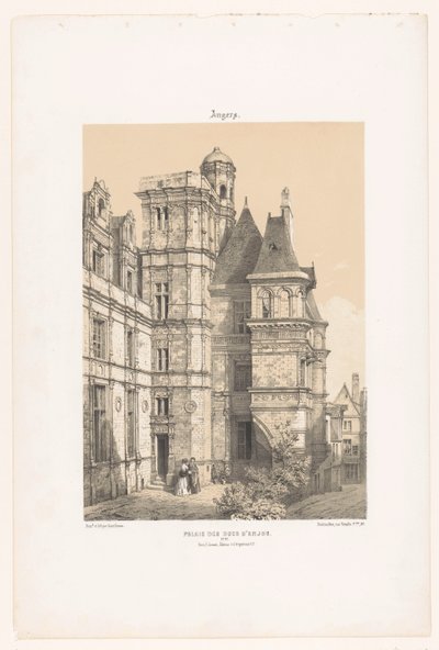 Angers Angers kalesinin bir bölümünün görünümü. Palais des ducs d'Anjou (nesne üzerine başlık) Çağdaş Fransa (dizi başlığı) La France de nos jours (dizi başlığı) by Leon Auguste Asselineau