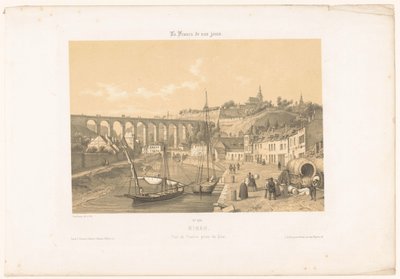 Dinan rıhtımından Dinan viyadükünün görünümü. Vue du viaduc ödül du quai (nesne üzerine başlık) Çağdaş Fransa (dizi başlığı) La France de nos jours (nesne üzerine dizi başlığı) by Leon Auguste Asselineau