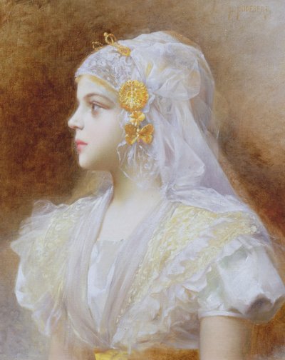 Bir Kızın Portresi by Leon Auguste Cesar Hodebert