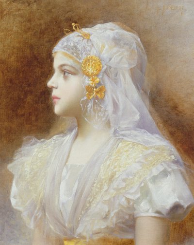 Bir Kızın Portresi by Leon Auguste Cesar Hodebert