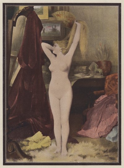 Model (renkli taş) by Leon Auguste Cesar Hodebert