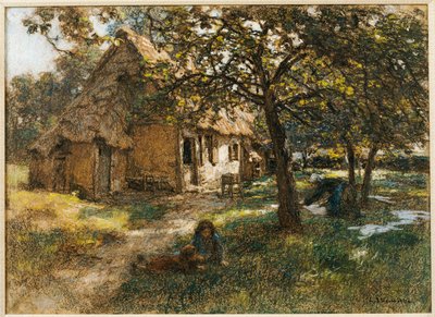 Kulübe, Normandiya, 1900 by Leon Augustin Lhermitte